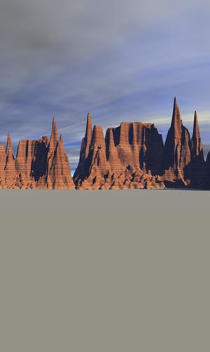 a image of a portion of the painting used in the Sky Cube for Bryce Canyon